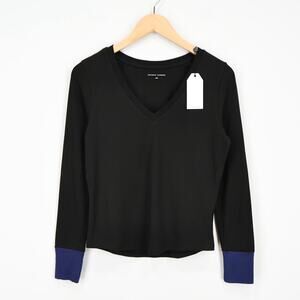 Universal Standard Rhine V-Neck Colorblock Cuff Long Sleeve Top 4XS 00 NWT